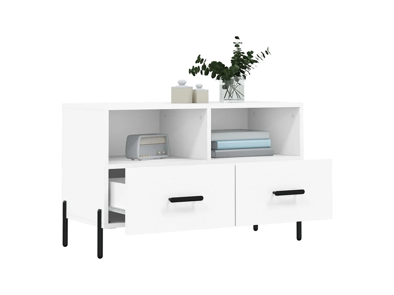 Meuble TV Blanc 80x36x50 Bois d'ingénierie
