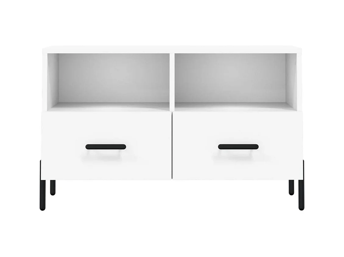 Meuble TV Blanc 80x36x50 Bois d'ingénierie