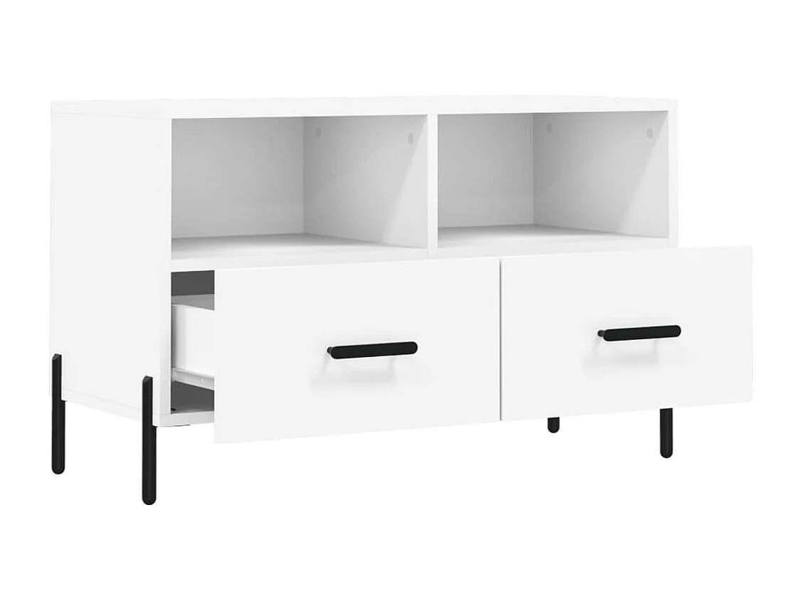 Meuble TV Blanc 80x36x50 Bois d'ingénierie