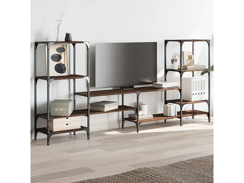 Meuble TV chêne marron 206,5x28,5x95 bois d'ingénierie