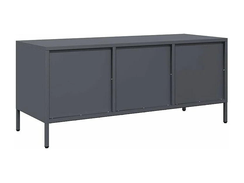 Meuble TV anthracite 101,5x39x43,5 acier laminé à froid