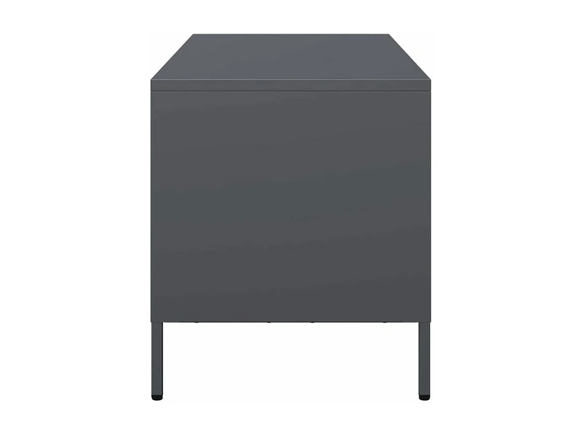 Meuble TV anthracite 101,5x39x43,5 acier laminé à froid