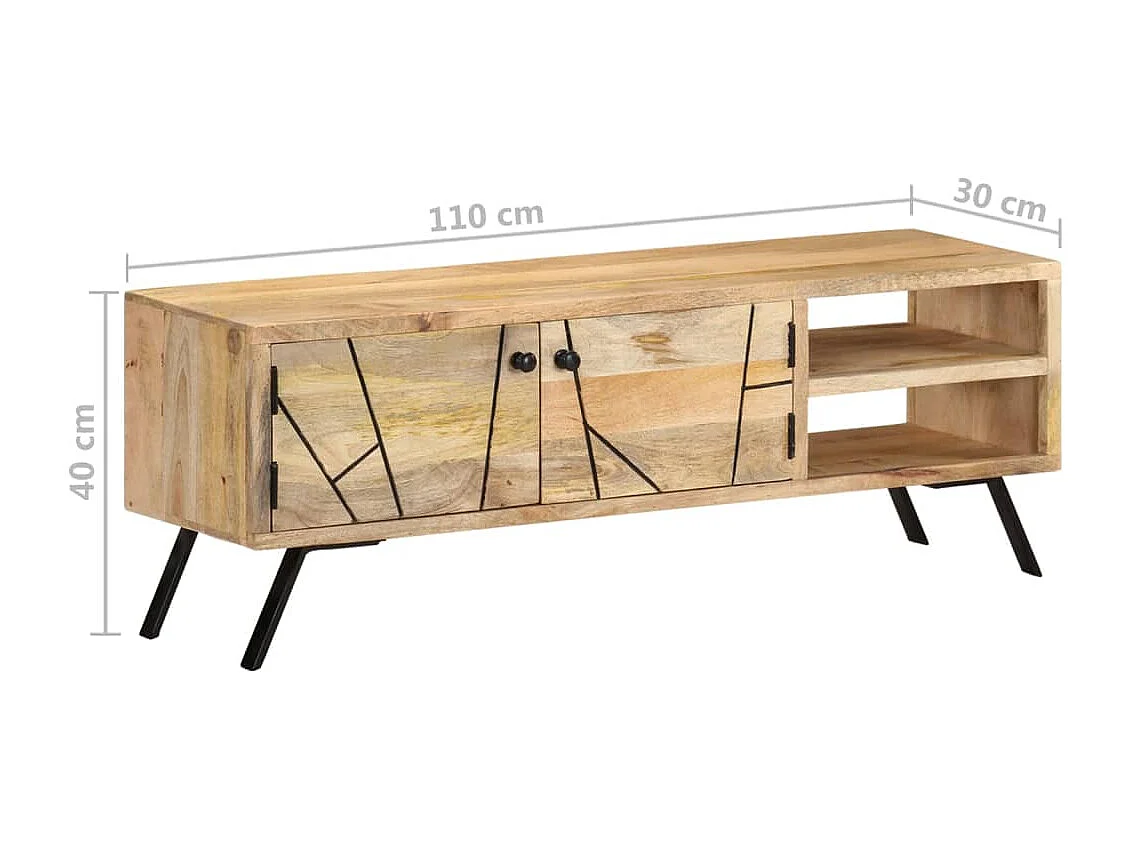 Meuble TV 110x30x40 Bois massif de manguier 4