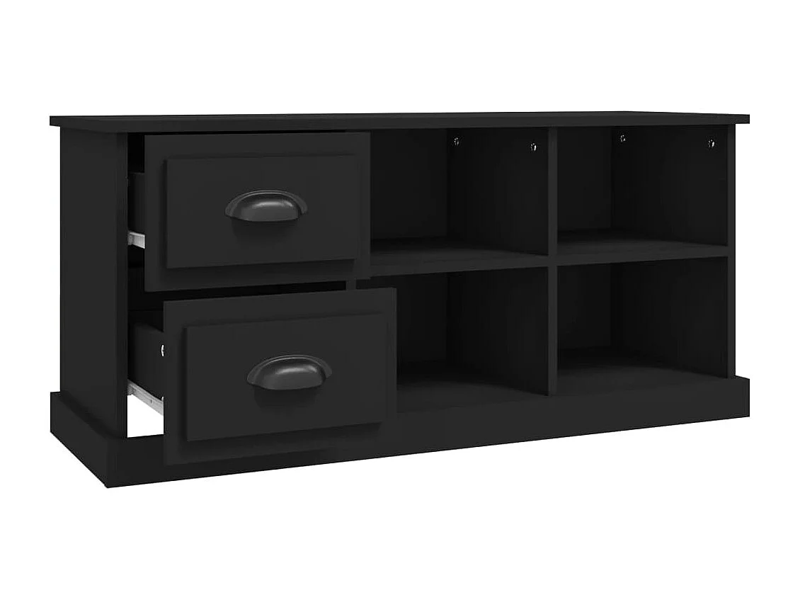 Meuble TV noir 102x35,5x47,5 bois d'ingénierie