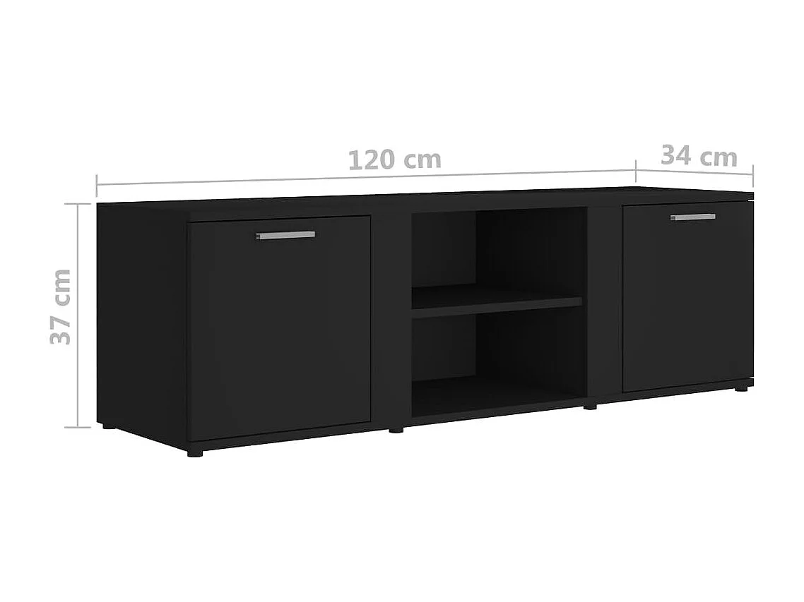 Meuble TV Noir 120x34x37
