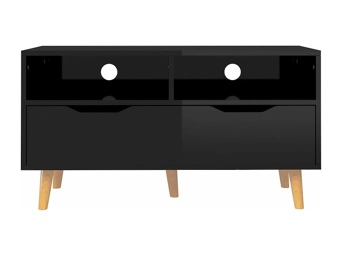 Meuble TV Noir brillant 90x40x48,5 Scandy