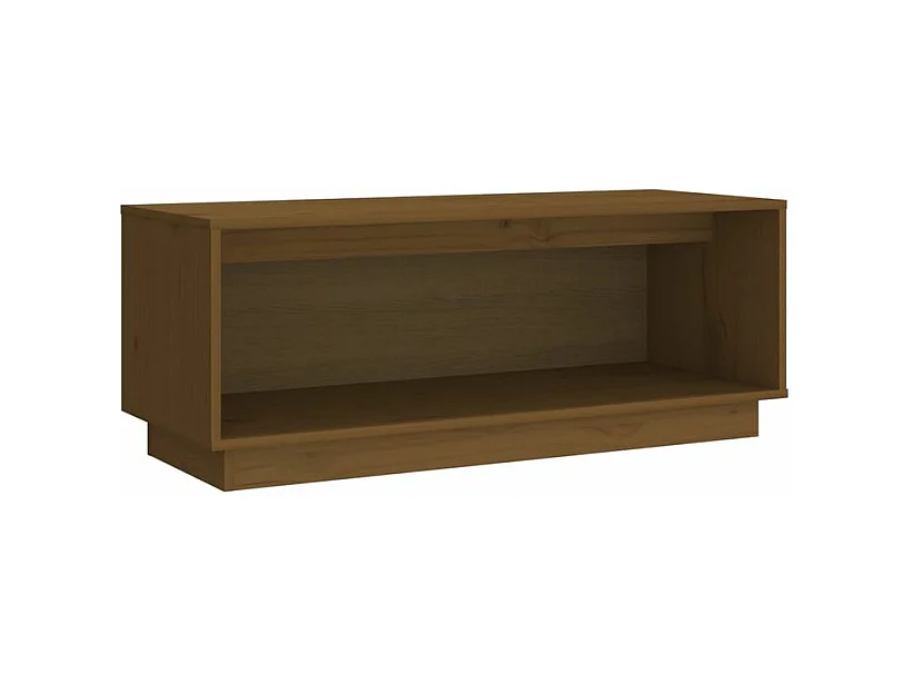 Meuble TV Marron miel 90x35x35 Bois de pin massif