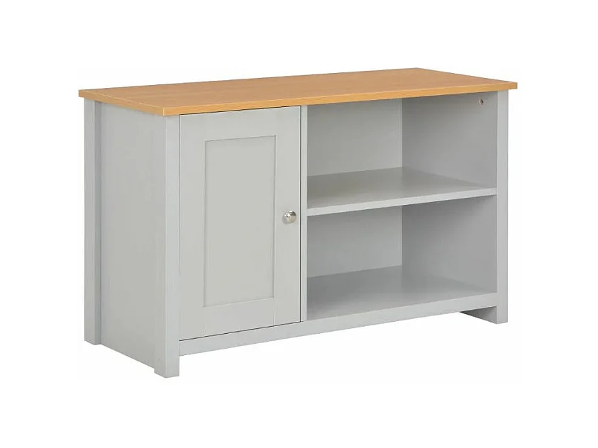 Meuble TV 1 porte bois gris Patt