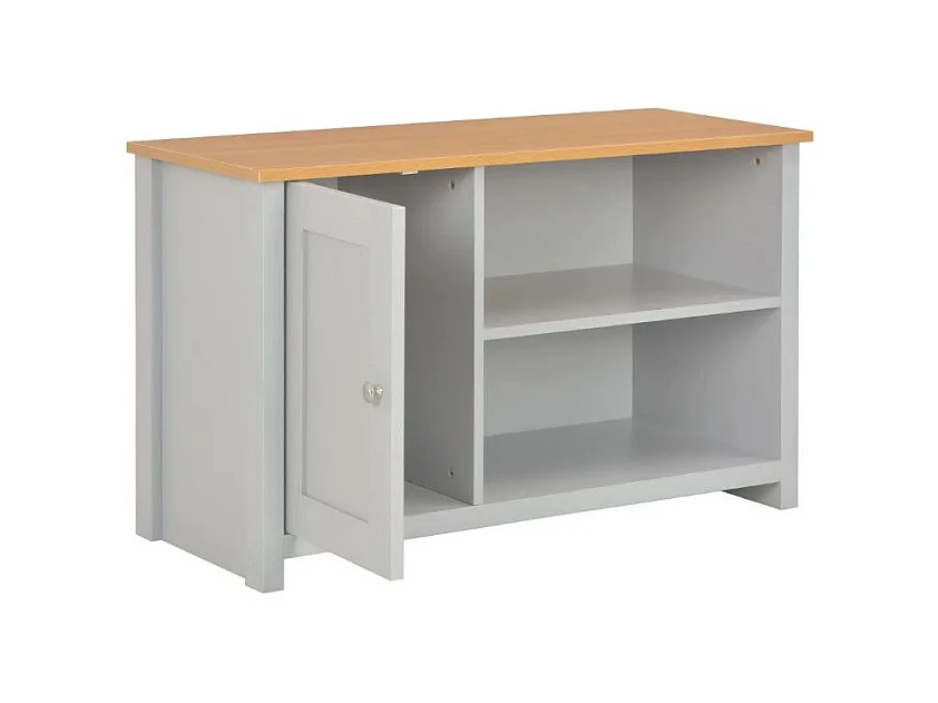 Meuble TV 1 porte bois gris Patt