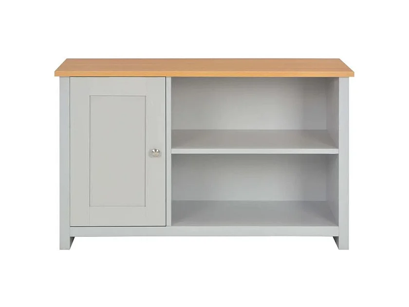 Meuble TV 1 porte bois gris Patt