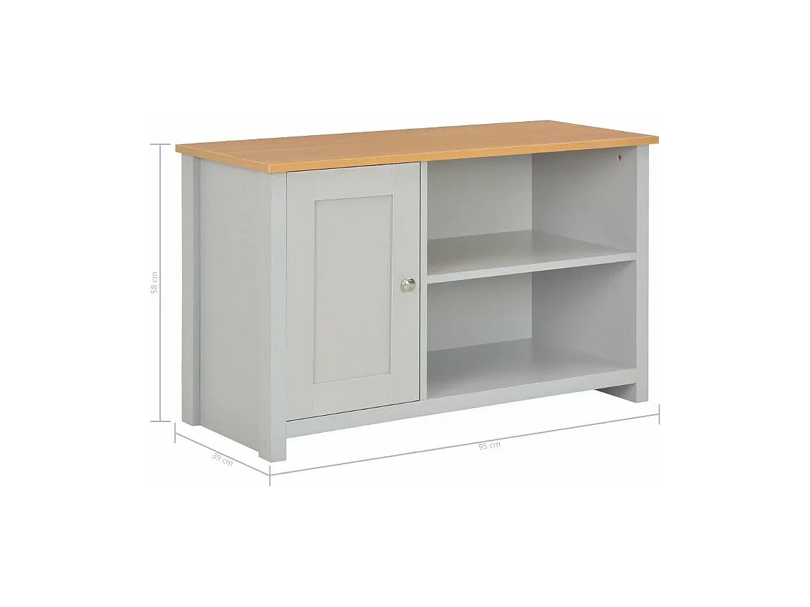 Meuble TV 1 porte bois gris Patt