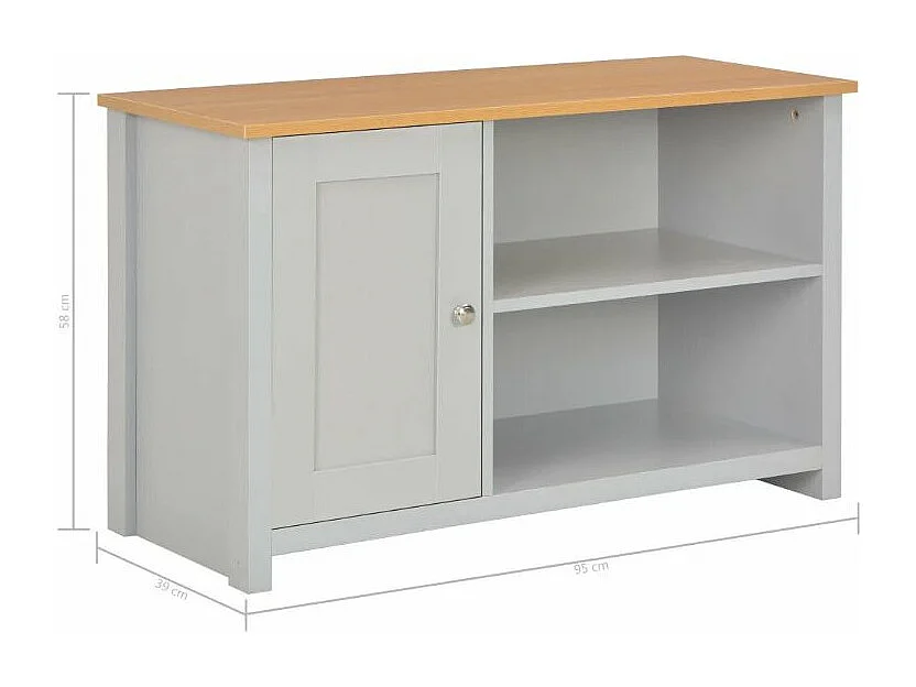 Meuble TV 1 porte bois gris Patt