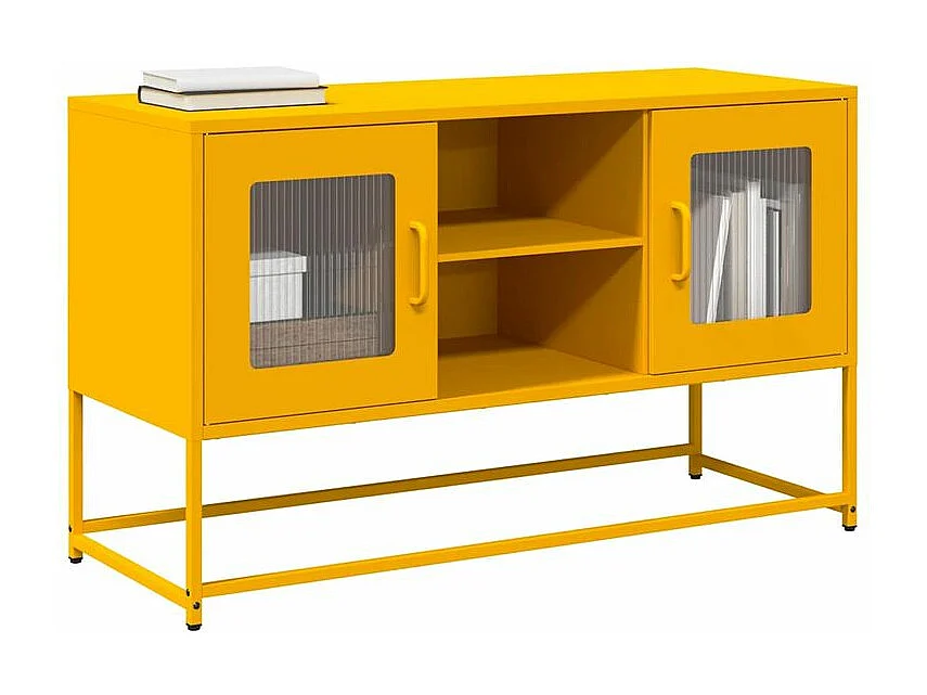 Meuble TV jaune moutarde 100,5x39x60,5 acier