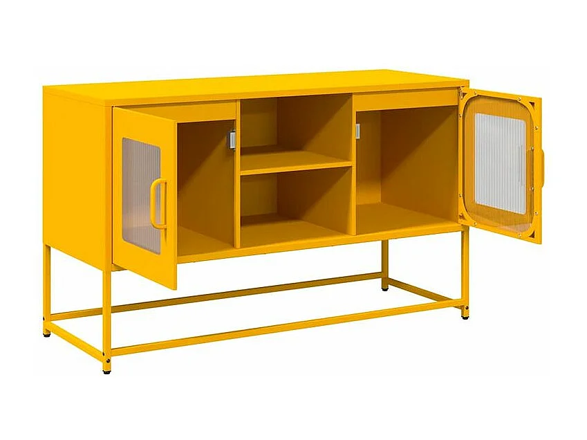Meuble TV jaune moutarde 100,5x39x60,5 acier