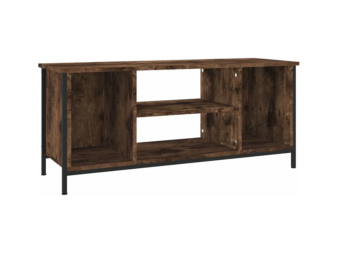 Meuble TV chêne fumé 102x35x45 bois d'ingénierie