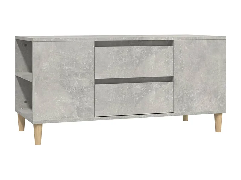 Meuble TV Gris béton 102x44,5x50 Bois d'ingénierie