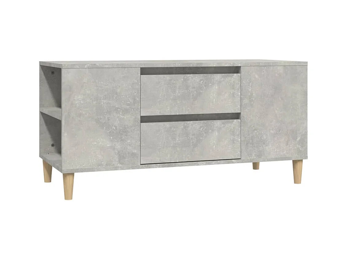 Meuble TV Gris béton 102x44,5x50 Bois d'ingénierie