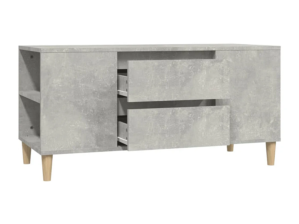 Meuble TV Gris béton 102x44,5x50 Bois d'ingénierie