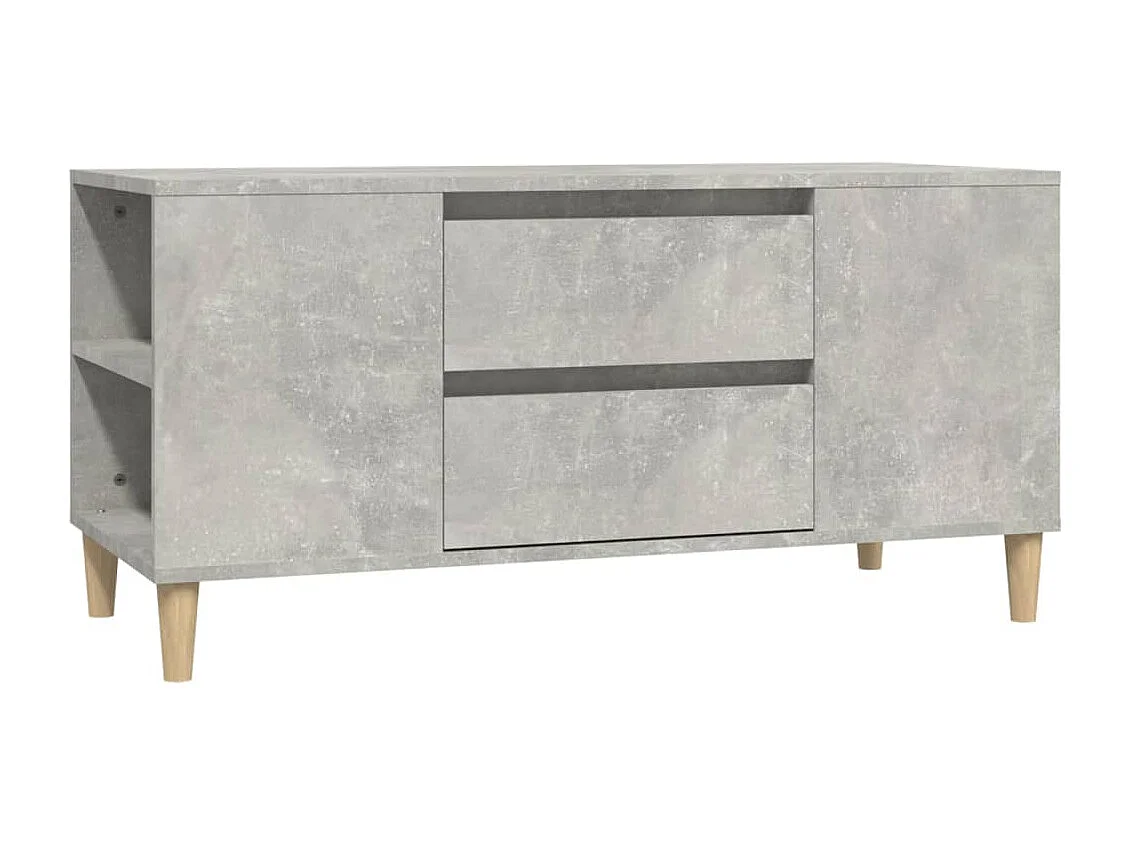 Meuble TV Gris béton 102x44,5x50 Bois d'ingénierie