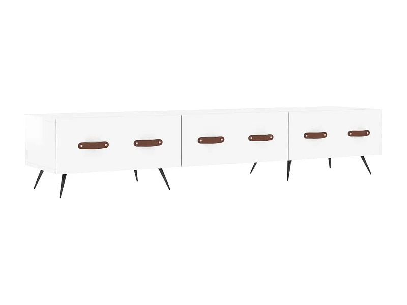 Meuble TV blanc brillant 150x36x30 bois d'ingénierie