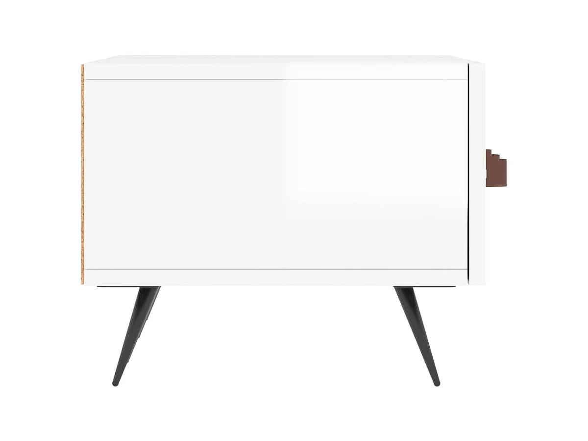Meuble TV blanc brillant 150x36x30 bois d'ingénierie