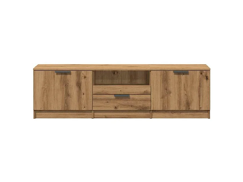 Meuble TV chêne artisanal 140x35x40 bois d'ingénierie