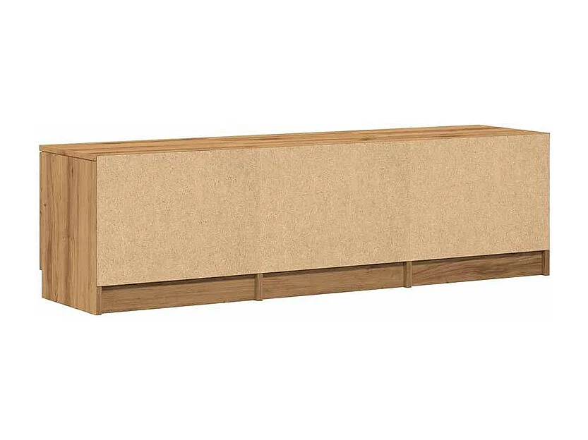 Meuble TV chêne artisanal 140x35x40 bois d'ingénierie