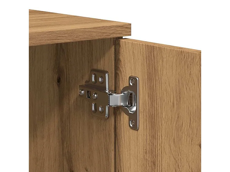 Meuble TV chêne artisanal 140x35x40 bois d'ingénierie