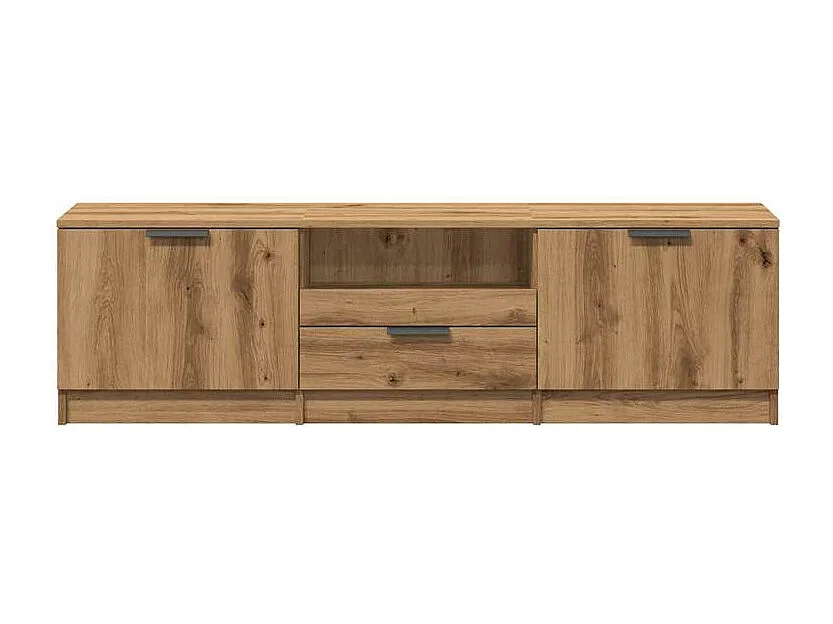 Meuble TV chêne artisanal 140x35x40 bois d'ingénierie