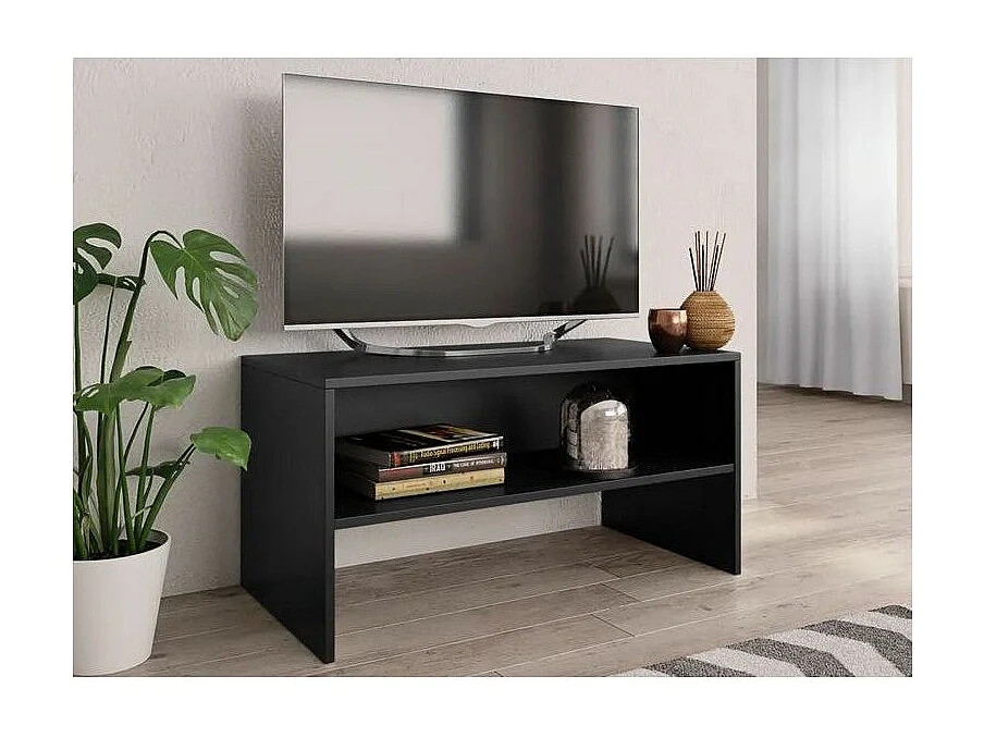 Meuble TV bois noir Thela 80cm