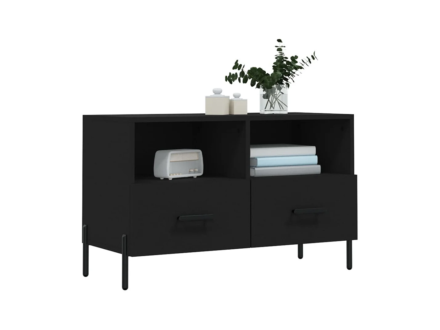 Meuble TV Noir 80x36x50 Bois d'ingénierie