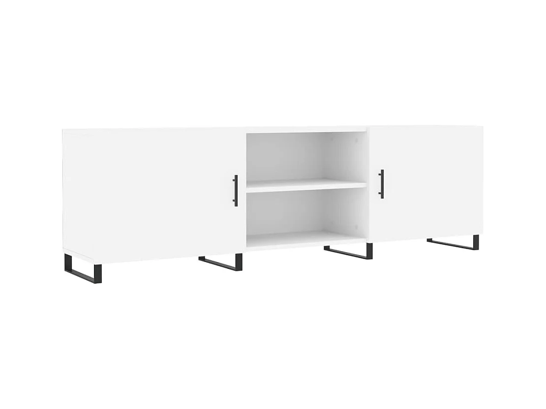 Meuble TV blanc 150x30x50 bois d'ingénierie