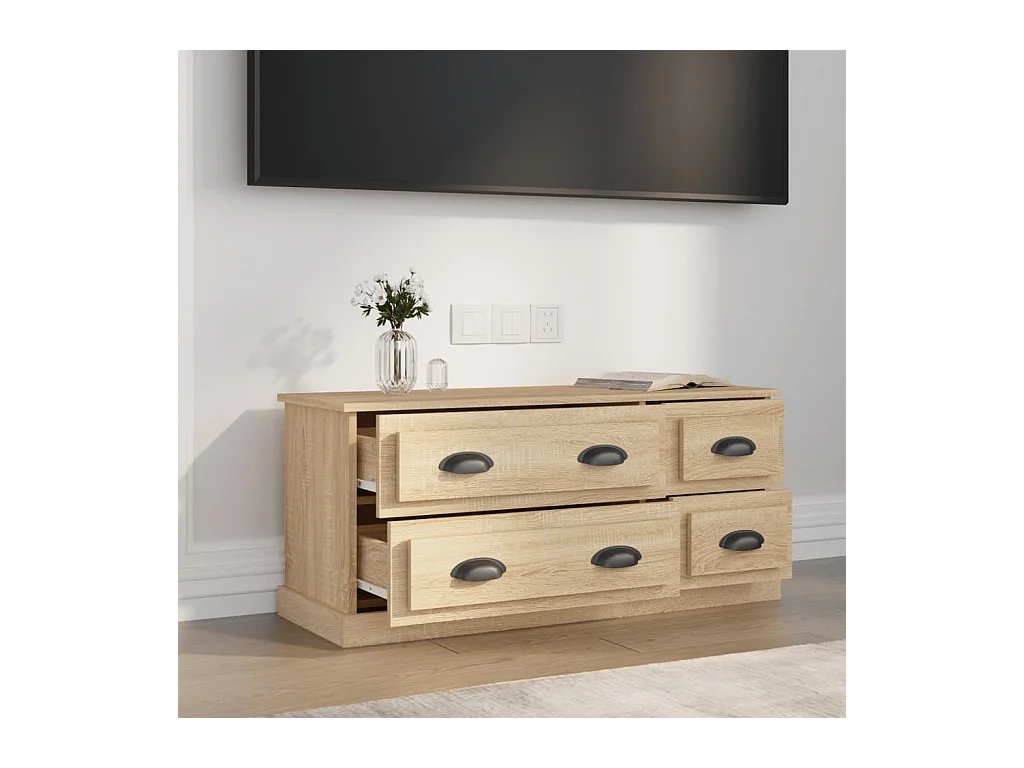 Meuble TV chêne sonoma 100x35,5x45 bois d'ingénierie