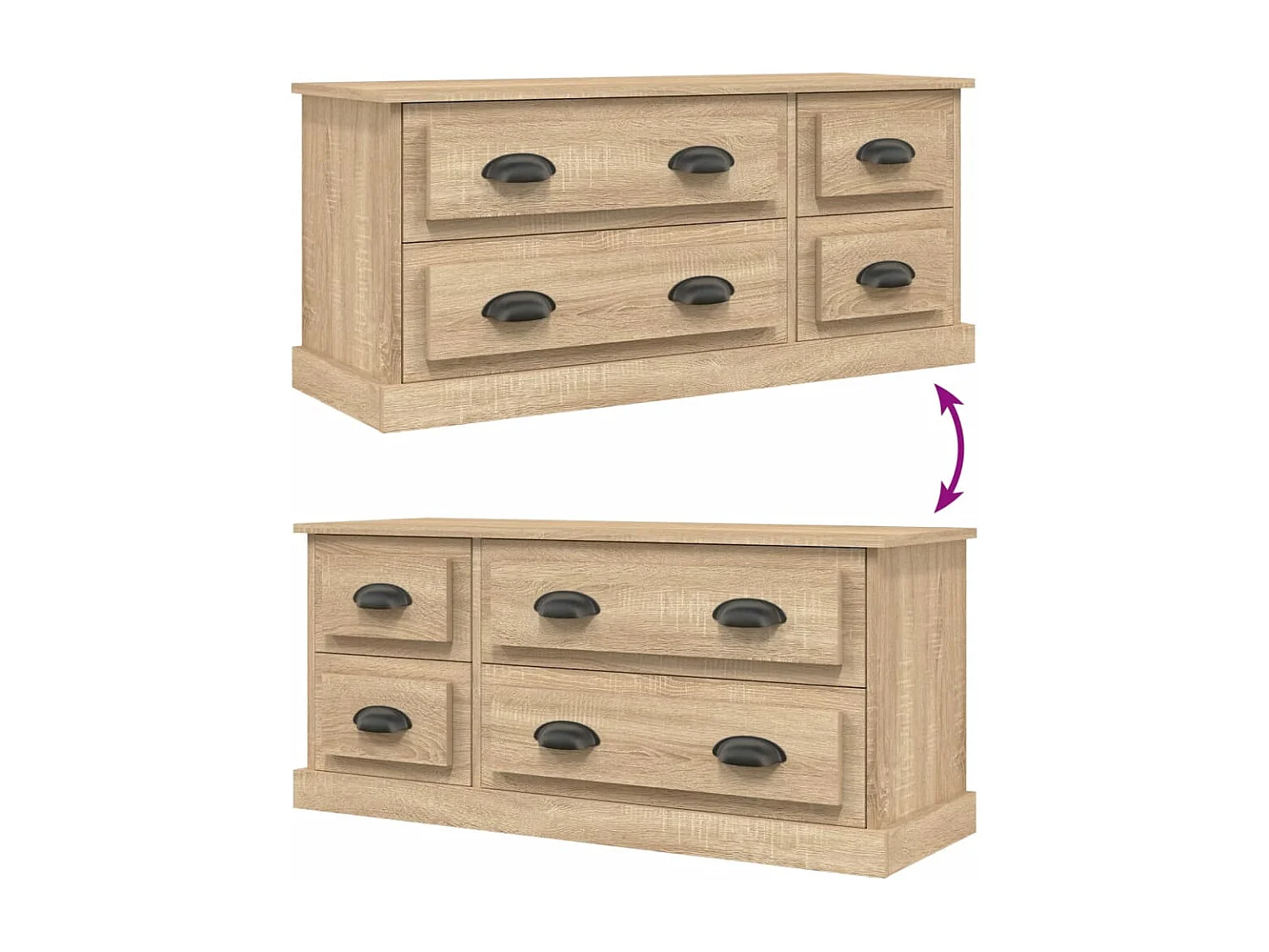 Meuble TV chêne sonoma 100x35,5x45 bois d'ingénierie