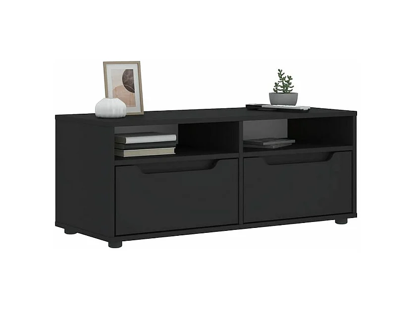 Meuble TV VISNES noir 100x40x38 bois d'ingénierie