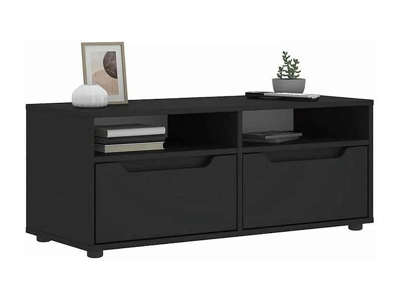 Meuble TV VISNES noir 100x40x38 bois d'ingénierie