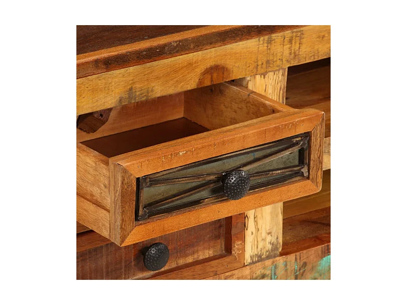 Meuble TV 2 tiroirs bois massif recyclé Moust