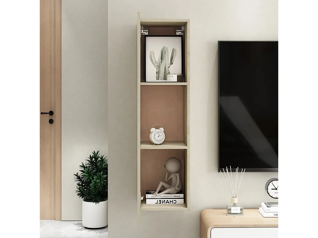 Meuble TV Chêne sonoma 30,5x30x110