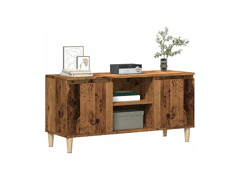 Meuble TV vieux bois 102x35x50 bois d'ingénierie