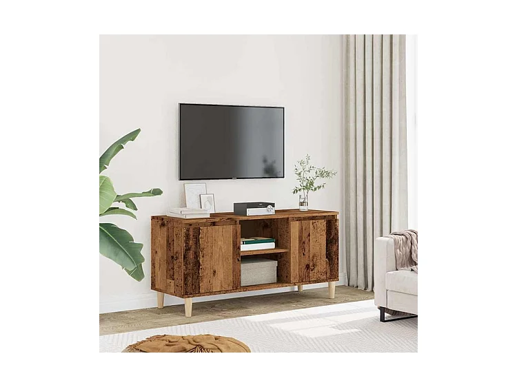 Meuble TV vieux bois 102x35x50 bois d'ingénierie