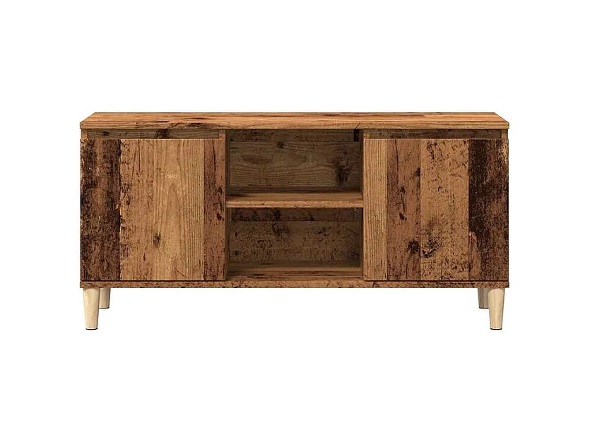 Meuble TV vieux bois 102x35x50 bois d'ingénierie