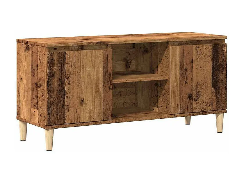Meuble TV vieux bois 102x35x50 bois d'ingénierie