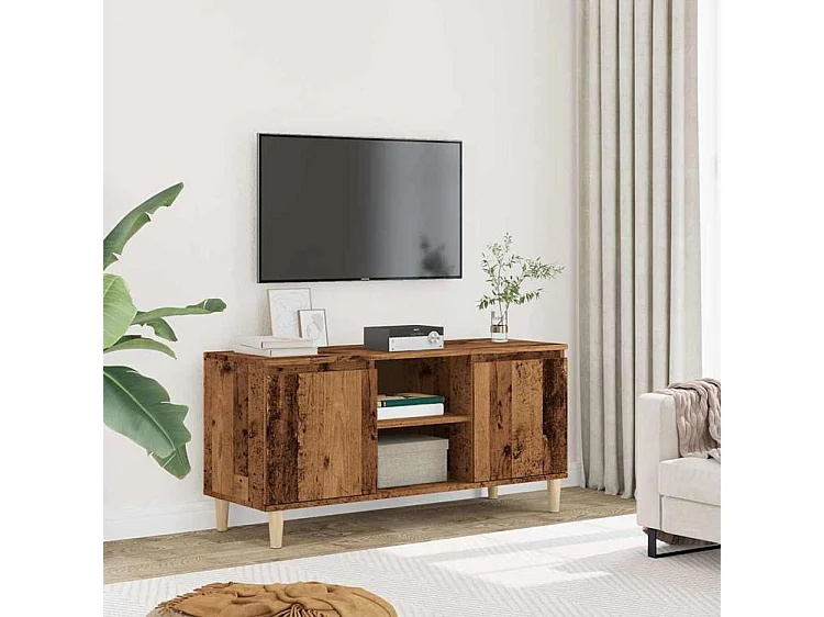 Meuble TV vieux bois 102x35x50 bois d'ingénierie