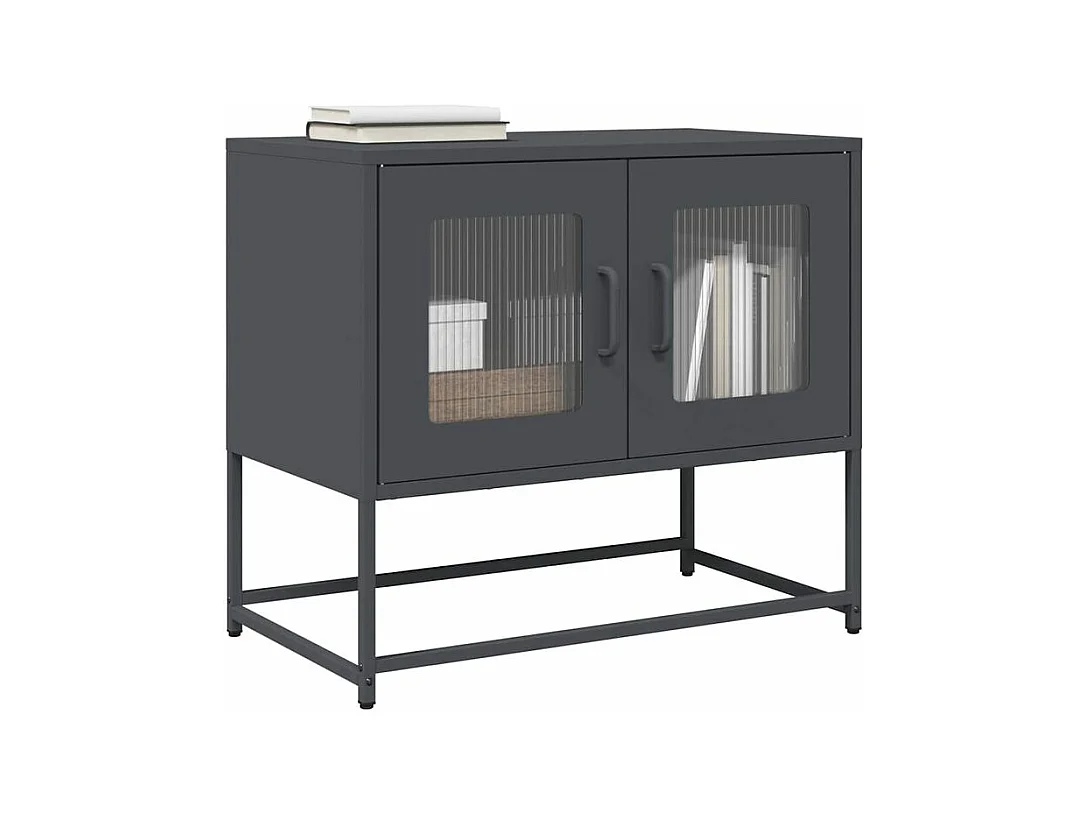 Meuble TV anthracite 68x39x60,5 acier laminé à froid
