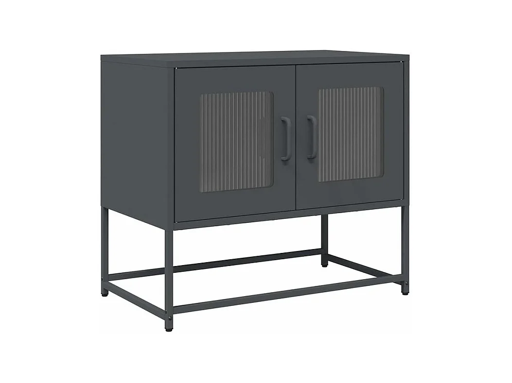 Meuble TV anthracite 68x39x60,5 acier laminé à froid