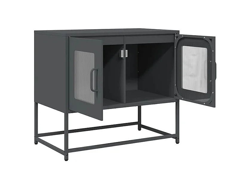 Meuble TV anthracite 68x39x60,5 acier laminé à froid