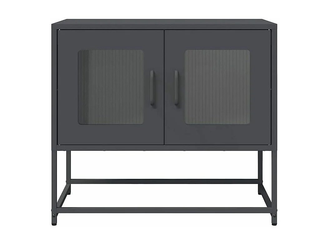Meuble TV anthracite 68x39x60,5 acier laminé à froid