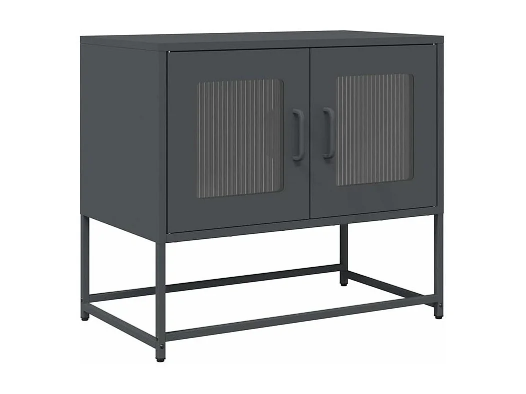 Meuble TV anthracite 68x39x60,5 acier laminé à froid