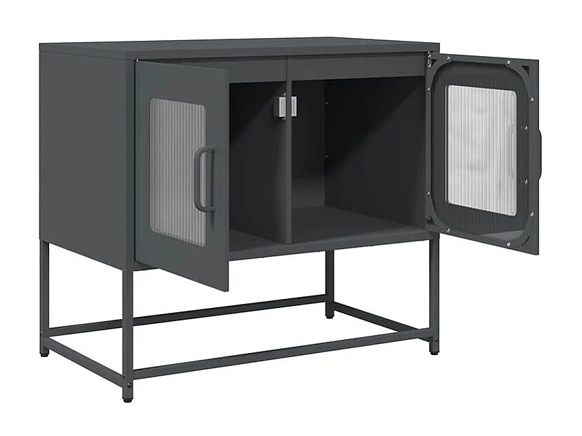 Meuble TV anthracite 68x39x60,5 acier laminé à froid