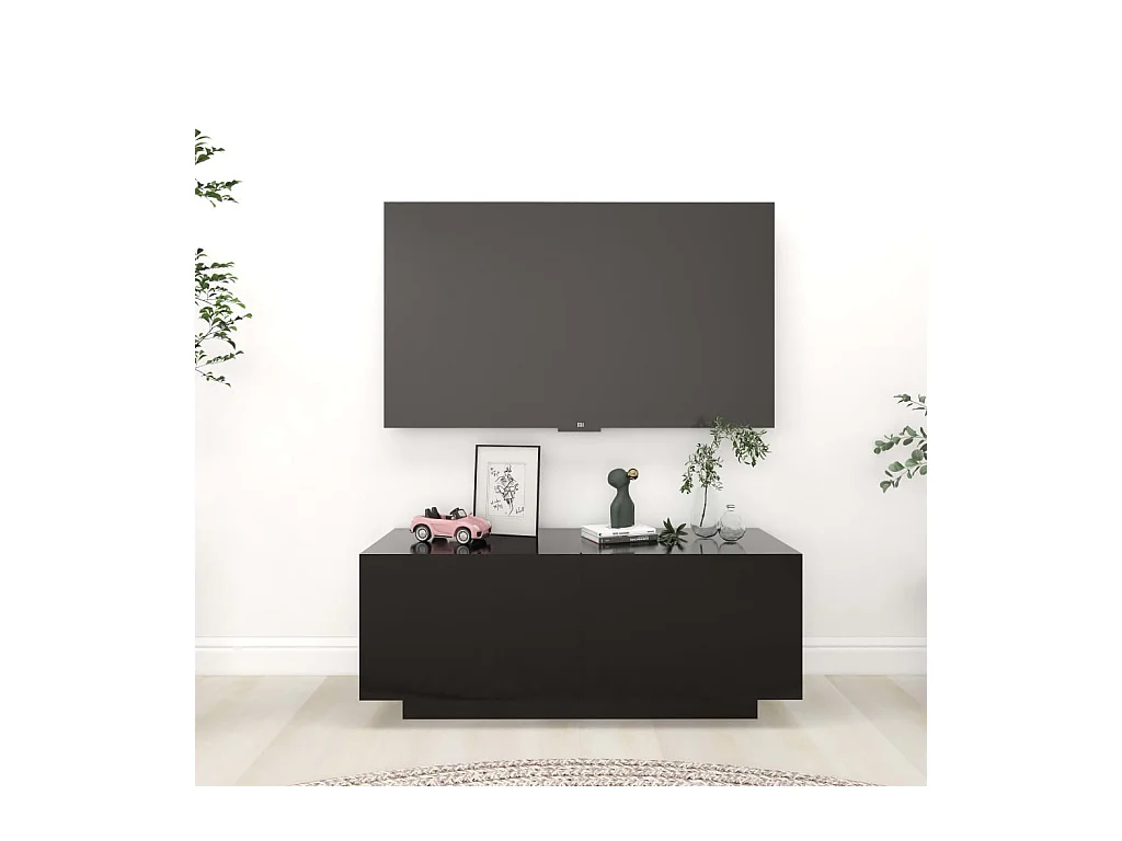 Meuble TV Noir 100x35x40